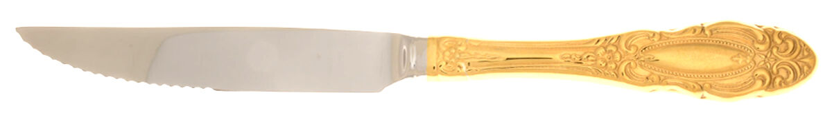 Grand Duchess (Gold Electroplate) Steak Knife Individual Hollow, Serrate HC by Wallace Silver-1