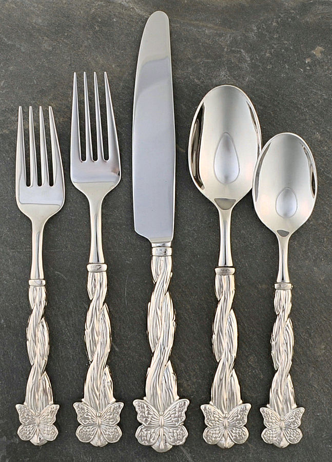Butterfly (Nickel Plate) 5 Piece Place Setting by Wallace Silver-1