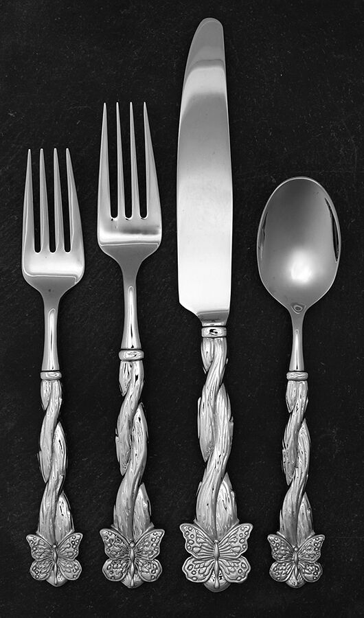 Butterfly (Nickel Plate) 4 Piece Place Setting by Wallace Silver-1