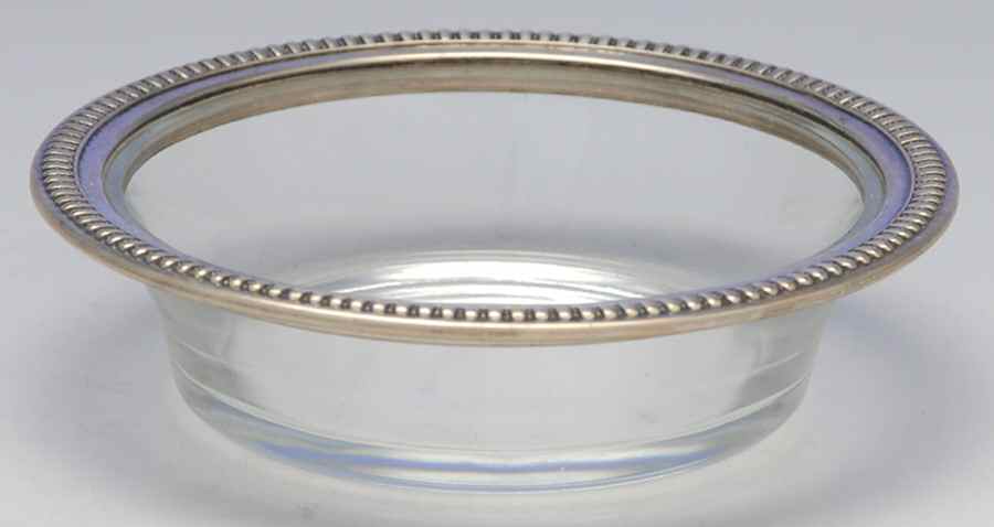 5 (Sterling, Hollowware) Crystal and Sterling Bon Bon Bowl by Wallace Silver-1