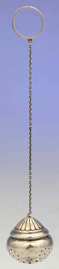 5 (Sterling, Hollowware) Tea Ball with Chain by Wallace Silver-1