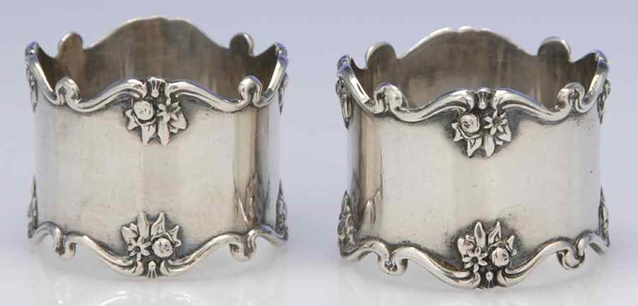 50 (Sterling, Hollowware) Napkin Ring - Set of 2 by Watson-1