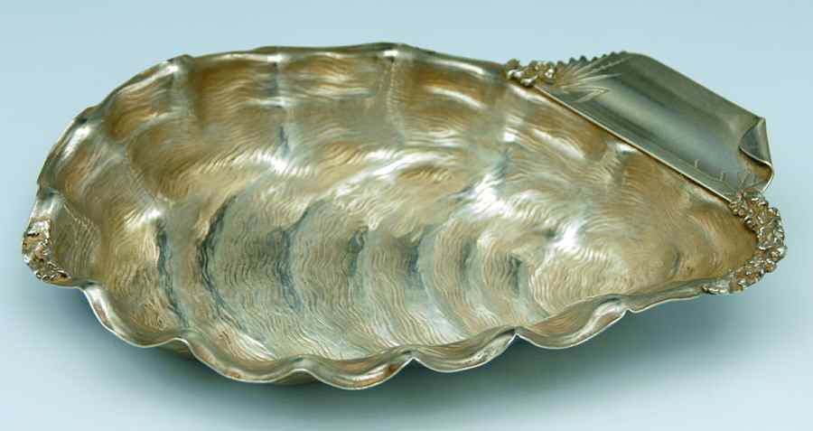 189 (Sterling, Hollowware) Sterling Bon Bon Shell Bowl by Wood & Hughes-1