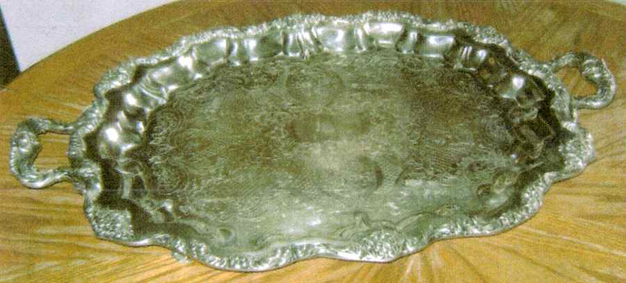 147 (Silverplate, Hollowware) Large Silverplate Waiter Tray by W & S Blackington Co-1