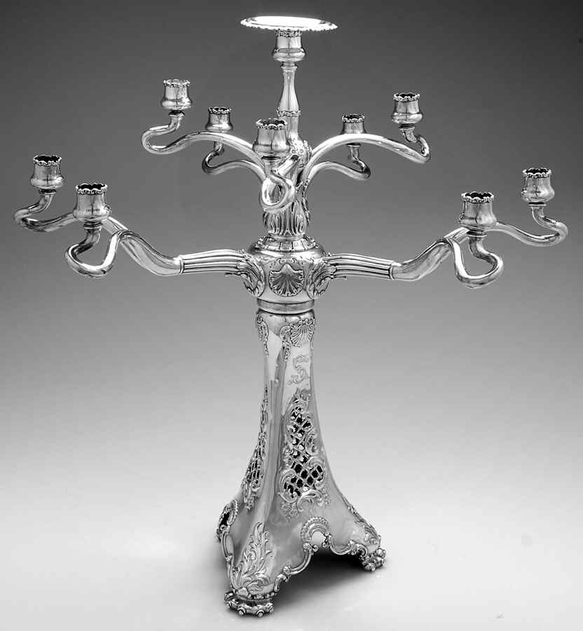 4134 (Sterling, Hollowware) 22" 10 Light Candelabra by Whiting Manf Co-1