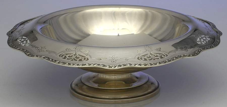 3324-3 (Sterling, Hollowware) Round Sterling Footed Centerpiece by Wallace Silver-1