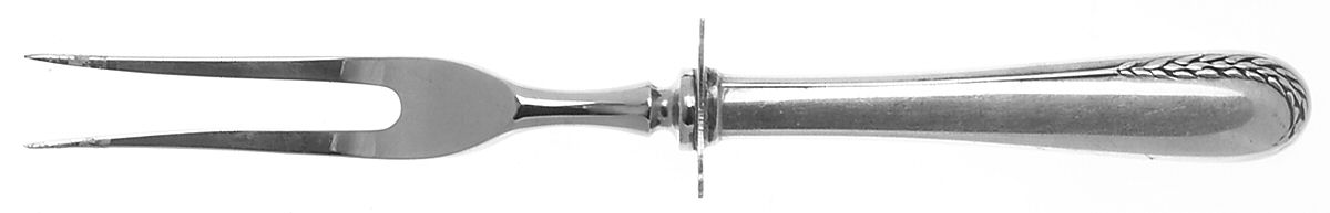 WAS183 (Sterling) Small Carving Fork Stainless Prong W/Sterling Guar by Wallace Silver-1