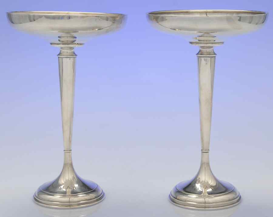 8122 (Sterling, Hollowware) Pair of Sterling Compotes by Watson-1