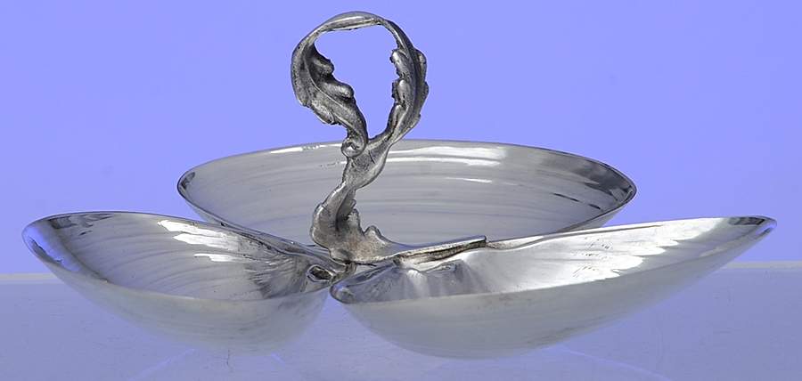 393 (Sterling, Hollowware) 3 Section Nut Serving Bowl by Wallace Silver-1
