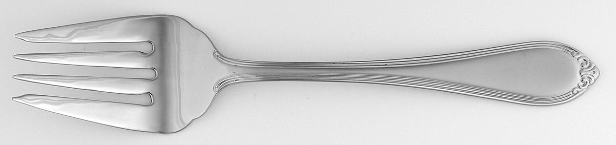 Espirit Frost (Stainless) Medium Solid Cold Meat Serving Fork by Wallace Silver-1