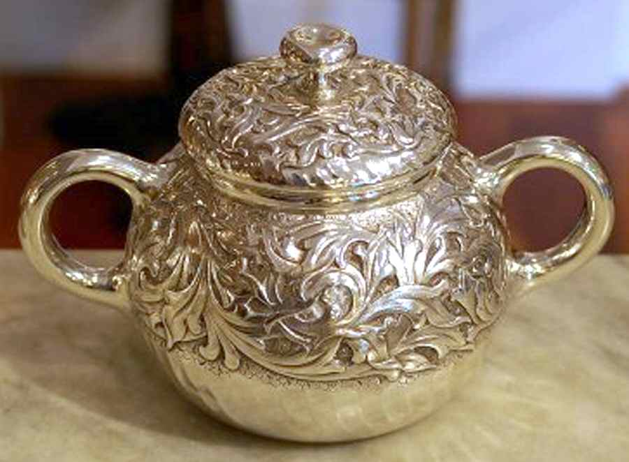 510W (Sterling, Hollowware) Sugar Bowl & Lid by Whiting Manf Co-1