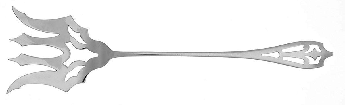WED25 (Sterling) Large Solid Tined Sardine Serving Fork by Weidlich Silver-1