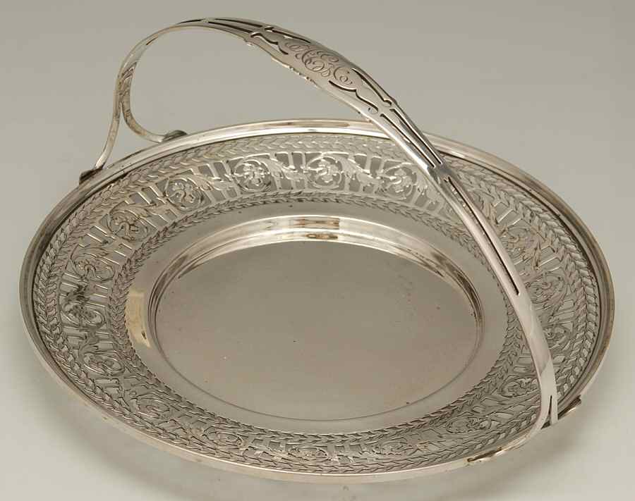 6604 (Sterling, Hollowware) Sterling Sandwich Plate with Handle by Watson-1