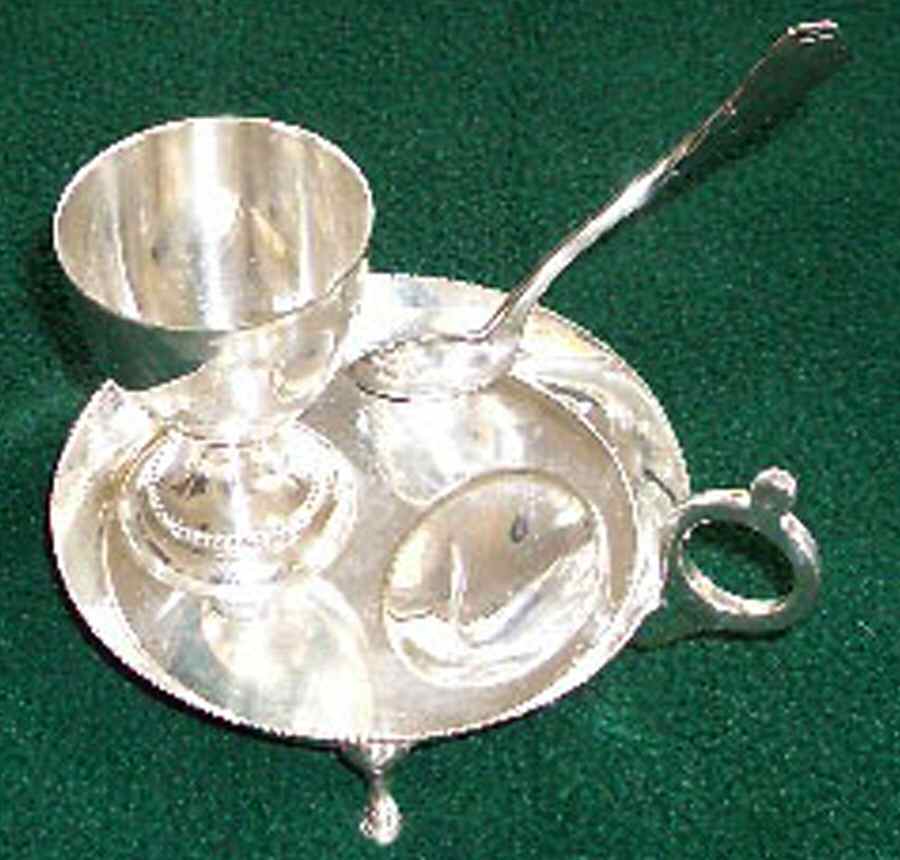 1190 (Silverplate, Hollowware) Egg Cup & Spoon with Tray by Wallace Silver-1