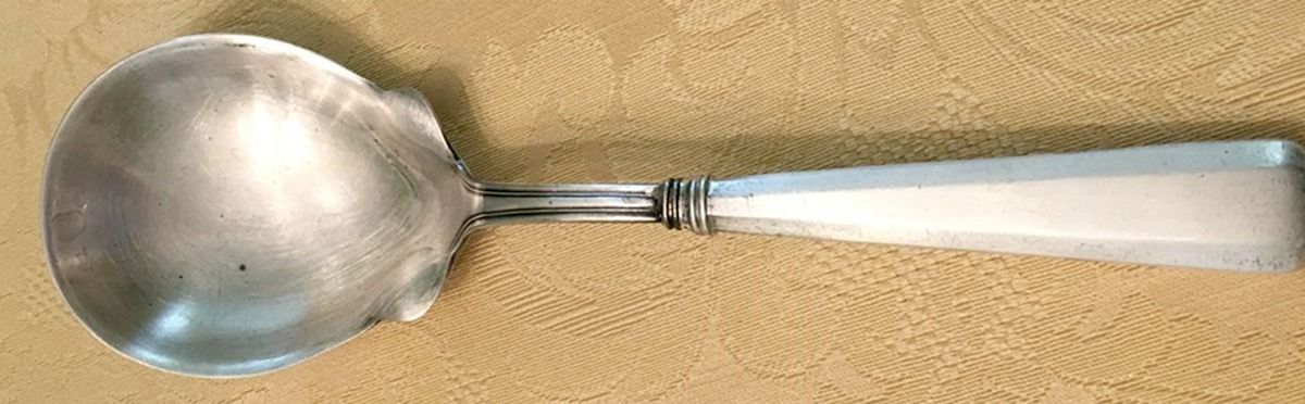 WSC56 (Sterling) Casserole Spoon with Smooth Silverplate Bowl by Webster Co-1