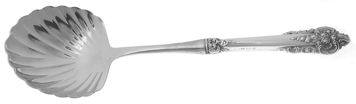 Antique Baroque (Silverplate) Casserole Spoon with Stainless Shell Bowl by Wallace Silver-1