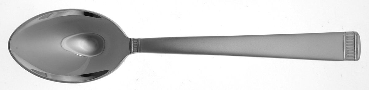 Chime-Frosted (Stainless) Pierced Tablespoon (Serving Spoon) by Wedgwood Silver-1