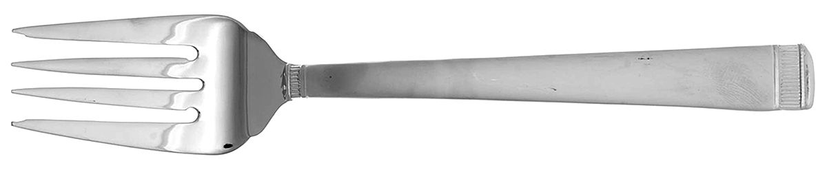 Chime-Frosted (Stainless) Medium Solid Cold Meat Serving Fork by Wedgwood Silver-1