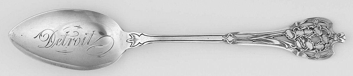 Floral Series #10 (Sterling) Fruit/Orange Souvenir Spoon by Watson-1