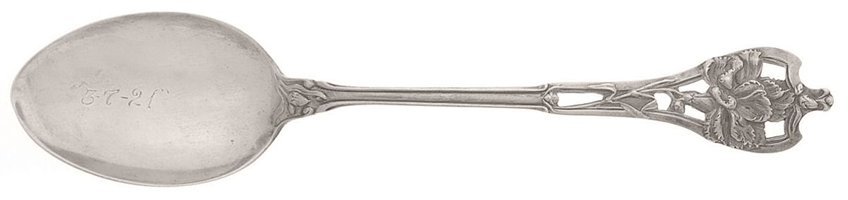 Floral Series #10 (Sterling) Monogram Five O'Clock Teaspoon by Watson-1