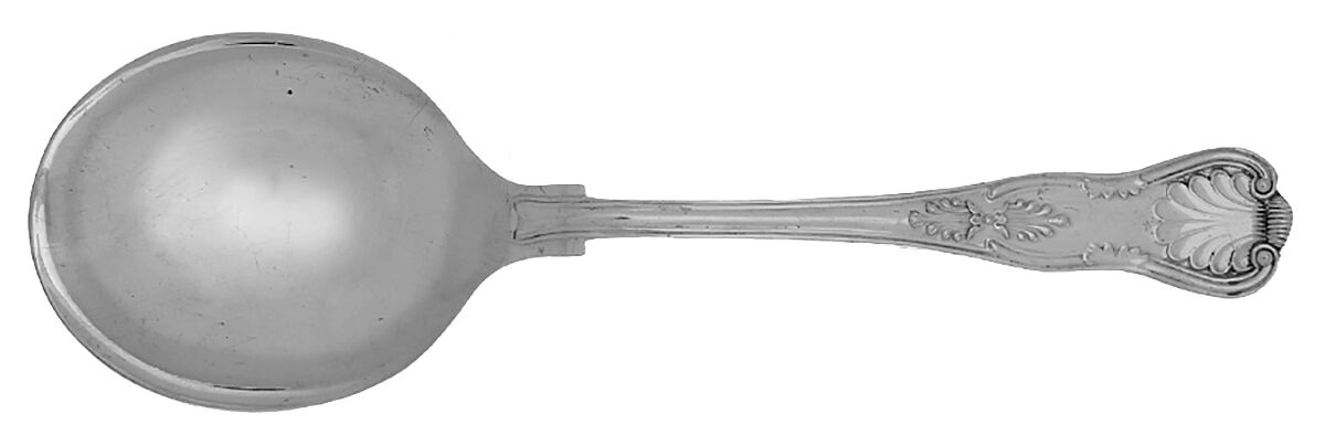 Kings (Silverplate) Solid Smooth Casserole Spoon by William Adams-Sheffield-Birminghan-1