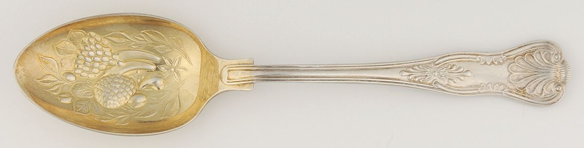 Kings (Silverplate) Solid Berry Spoon/Tablespoon by William Adams-Sheffield-Birminghan-1