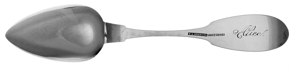 Coin Silver Flatware Tablespoon (Serving Spoon) by Watson Leverett Hoskins-2