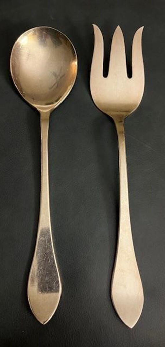 WSB2 (Silverplate) (2 Pc) Solid Salad Set by W & S Blackington Co-1