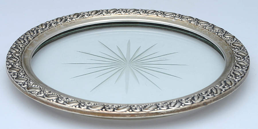 6505 (Sterling, Hollowware) 7" Salad Plate with Sterling Rim by Webster Co-1