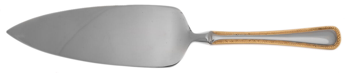 Regal Pearl (Stainless, Gold Accent) Pie Server with Serrated Stainless Blade HC by Wallace Silver-1