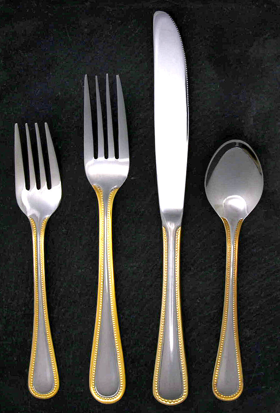 Regal Pearl (Stainless, Gold Accent) 4 Piece Place Setting by Wallace Silver-1