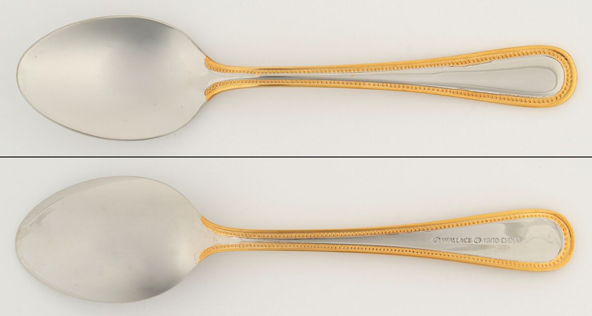 Regal Pearl (Stainless, Gold Accent) Place/Oval Soup Spoon by Wallace Silver-1