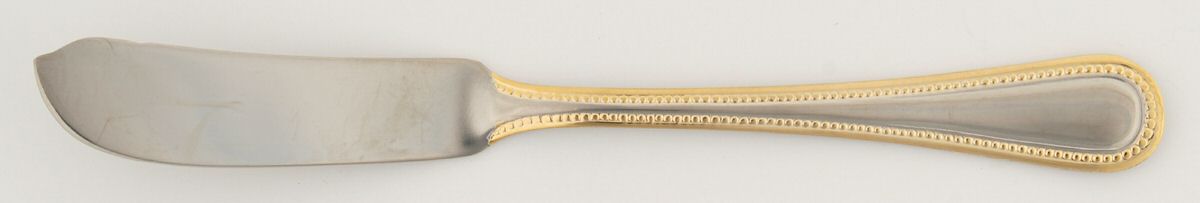 Regal Pearl (Stainless, Gold Accent) Flat Handle Master Butter Knife by Wallace Silver-1