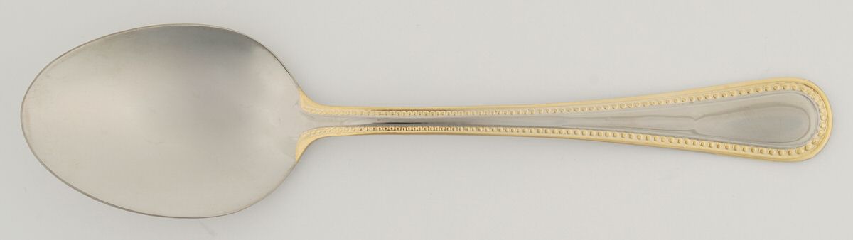 Regal Pearl (Stainless, Gold Accent) Tablespoon (Serving Spoon) by Wallace Silver-1