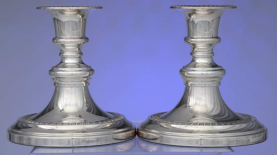 Gadroon (Hollowware) Pair of 5" Console Candleholders by Waterford-1