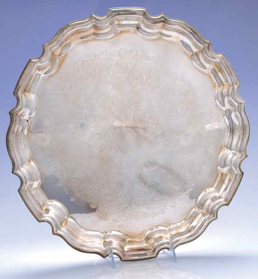 Chippendale (Silverplate, Hollowware, Embossed) 14" Round Tray by Waterford-1