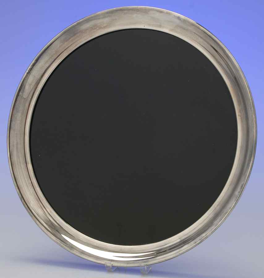 9009 (Silverplate, Hollowware) Round Silverplate Tray with Glass Insert by Wallace Silver-1