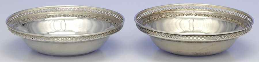 A9 (Sterling, Hollowware) Pair of 5" Pierced Bon Bon Bowls by Watson-1