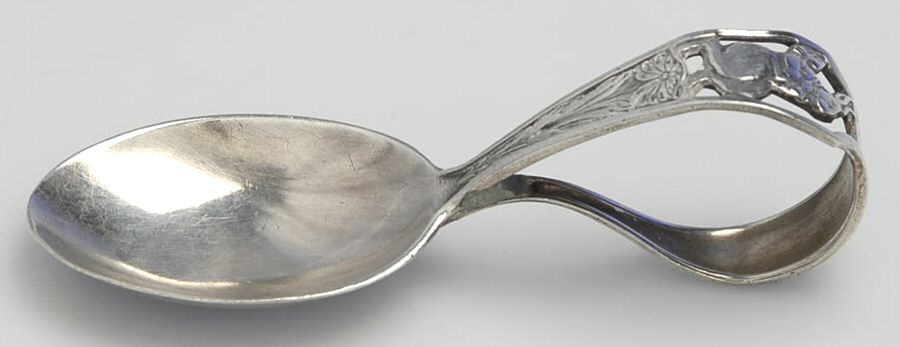 WSC61 (Sterling) Curved Handle Baby Spoon by Webster Co-1