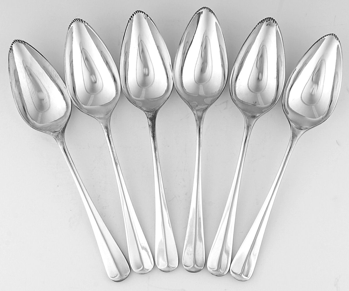 Silverplate Flatware Fruit/Orange Spoon - Set of 6 with Case by Woodward & Lothrop-1