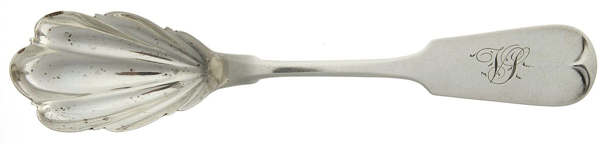 Coin Silver Flatware Sugar Shell Spoon by Whiting Manf Co-1