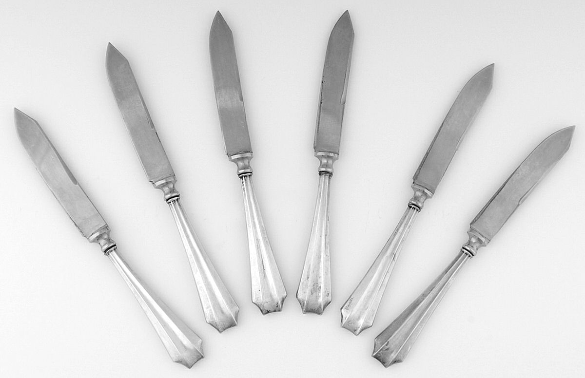 WAS207 (Sterling) Individual Fruit Knife w/Silverplate Blade - Set of 6 by Wallace Silver-1