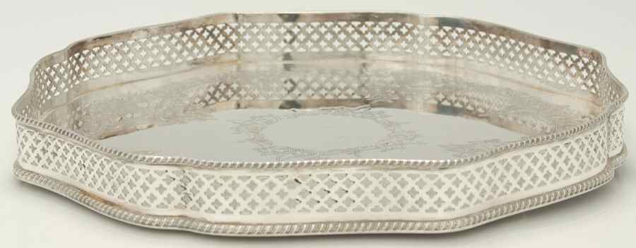 W326 (Silverplate, Hollowware) 11" Gallery Tray by Waterford-1