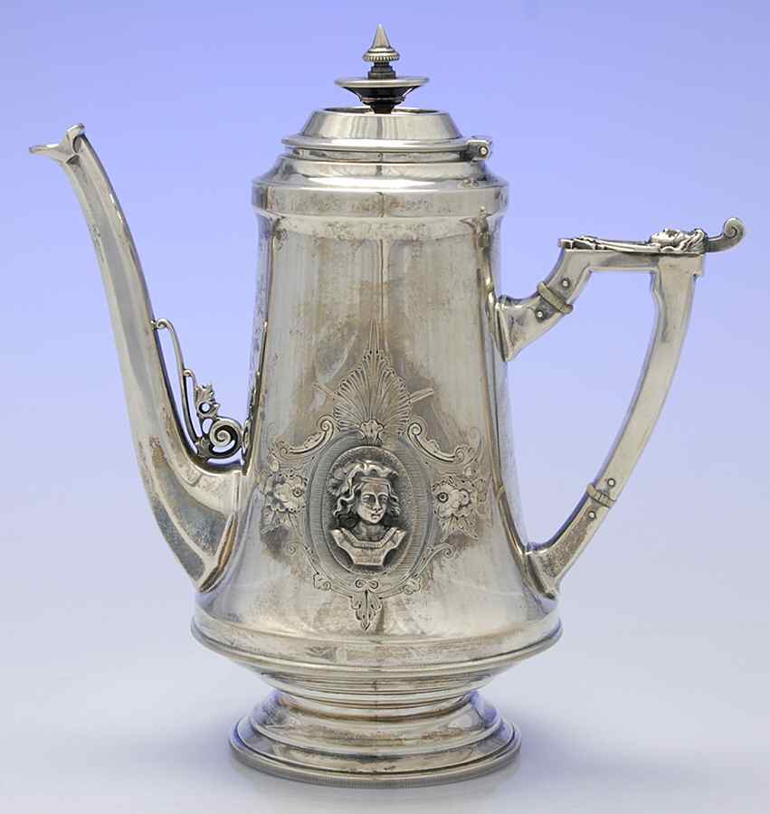 WHS45 (Sterling, Hollowware) Coffee Pot by Wood & Hughes-1