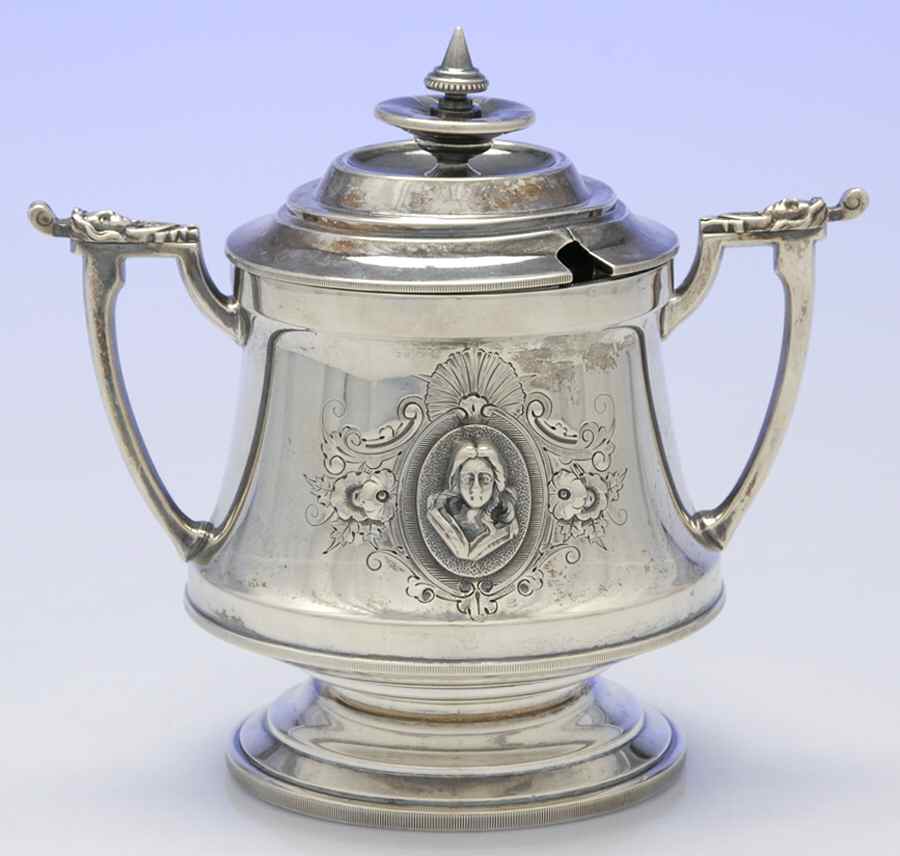 WHS45 (Sterling, Hollowware) Sugar Bowl & Lid by Wood & Hughes-1