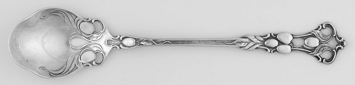 No. 65 (Sterling) Pierced Bowl Short Handle Olive Spoon by Wallace Silver-1
