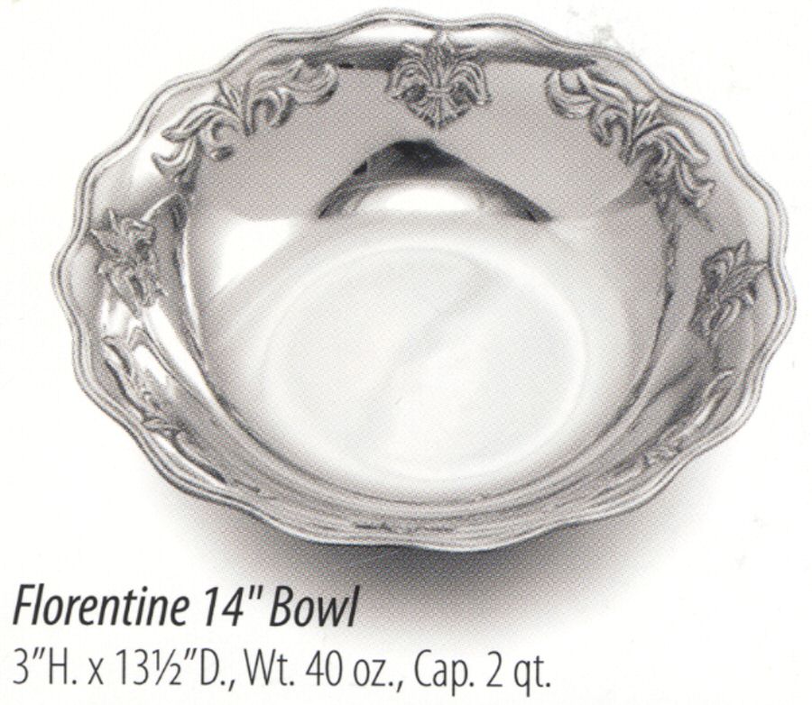 Florentine (Armetale, Hollowware) 13" Oval Bowl by Wilton Armetale-1