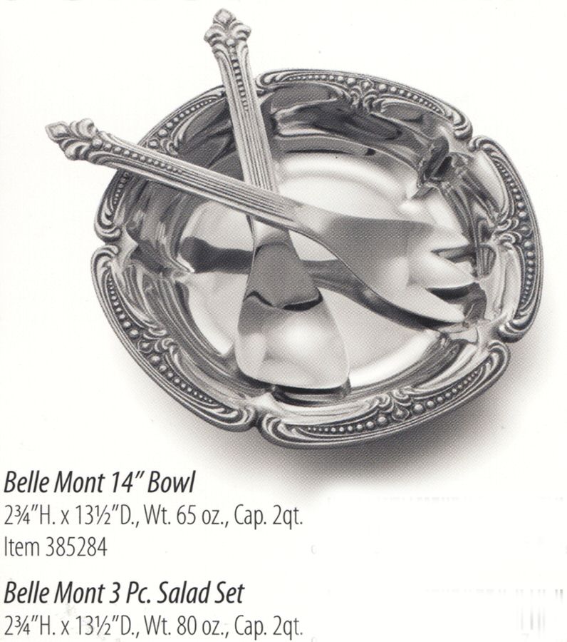 Belle Mont(Armetale, Hollowware) Salad Set-3pc (Bowl & Servers) by Wilton Armetale-1