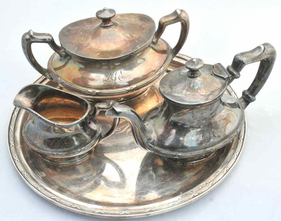 0333-8 (Silverplate, Hollowware) (4 Piece) Silverplate Tea Set by Wallace Silver-1