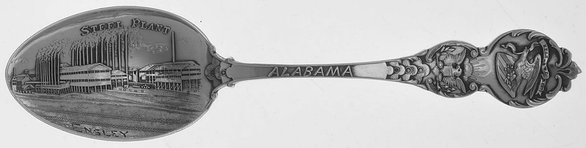 States & Cities Souvenir Spoons(Sterling) Alabama Five O'Clock Spoon by Watson-1